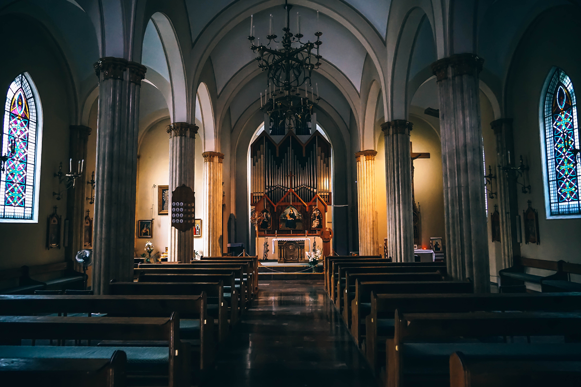 Top banner of church